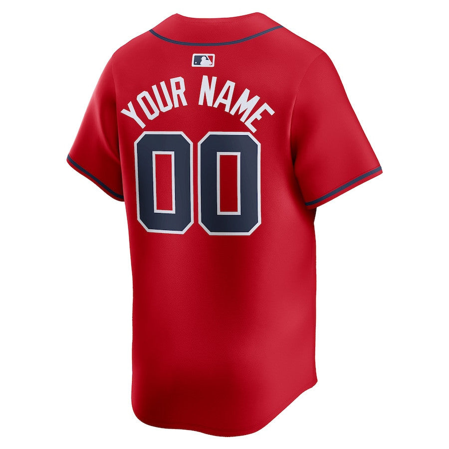 Atlanta Braves Alternate Limited Custom Men Jersey - Red