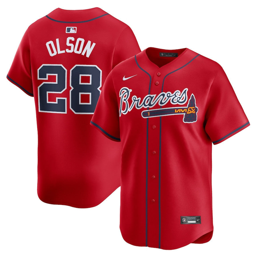 Matt Olson 28 Atlanta Braves Alternate Limited Men Jersey - Red