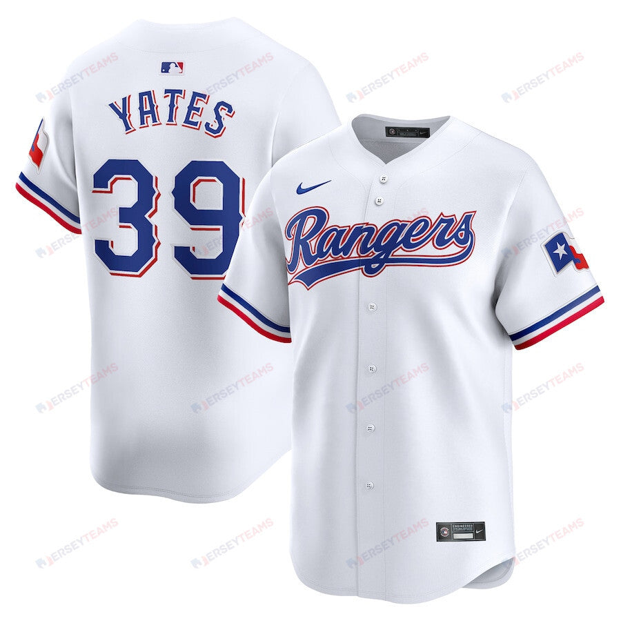 Kirby Yates 39 Texas Rangers Home Limited Men Jersey - White