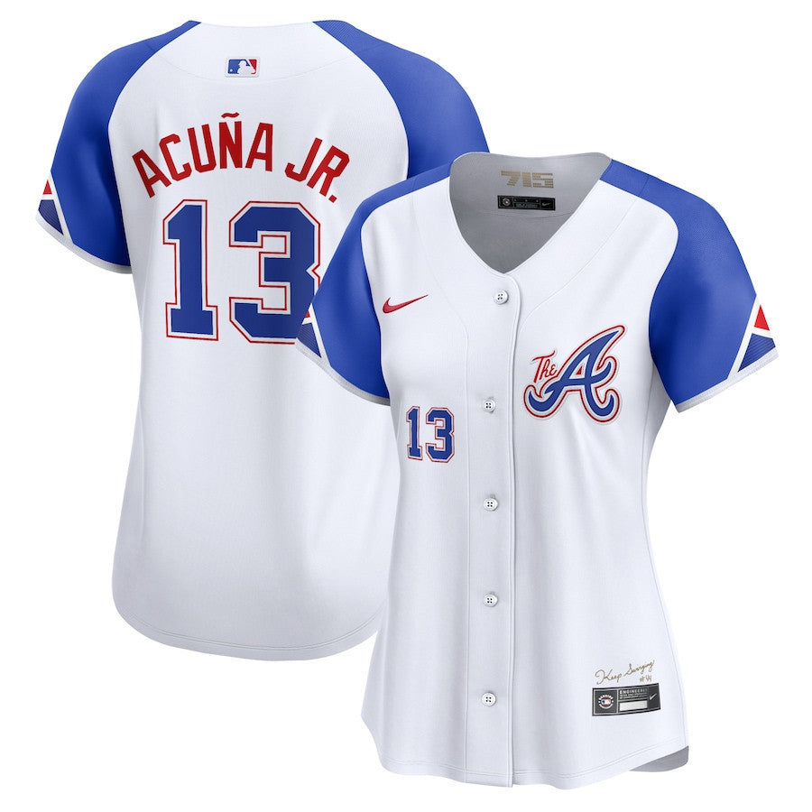 Ronald Acuña Jr. 13 Atlanta Braves City Connect Limited Women Jersey - White