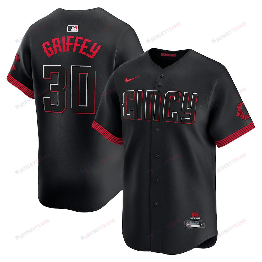 Ken Griffey Jr. 30 Cincinnati Reds City Connect Limited Player Men Jersey - Black
