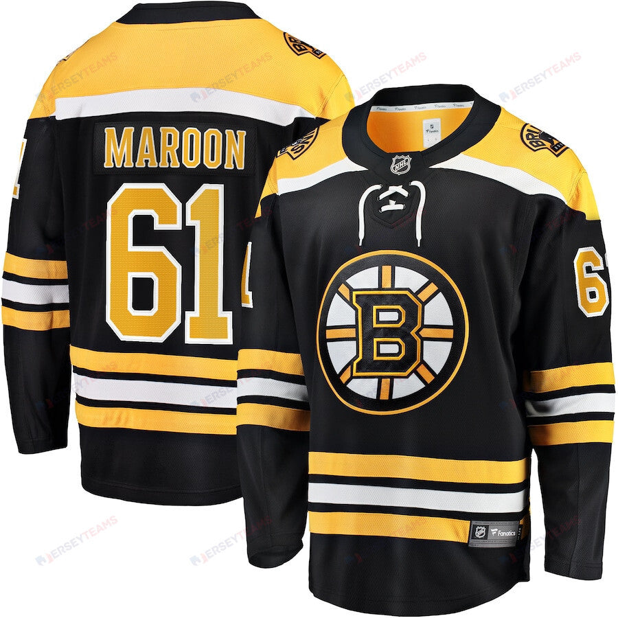 Pat Maroon 61 Boston Bruins Home Breakaway Jersey - Men, Black