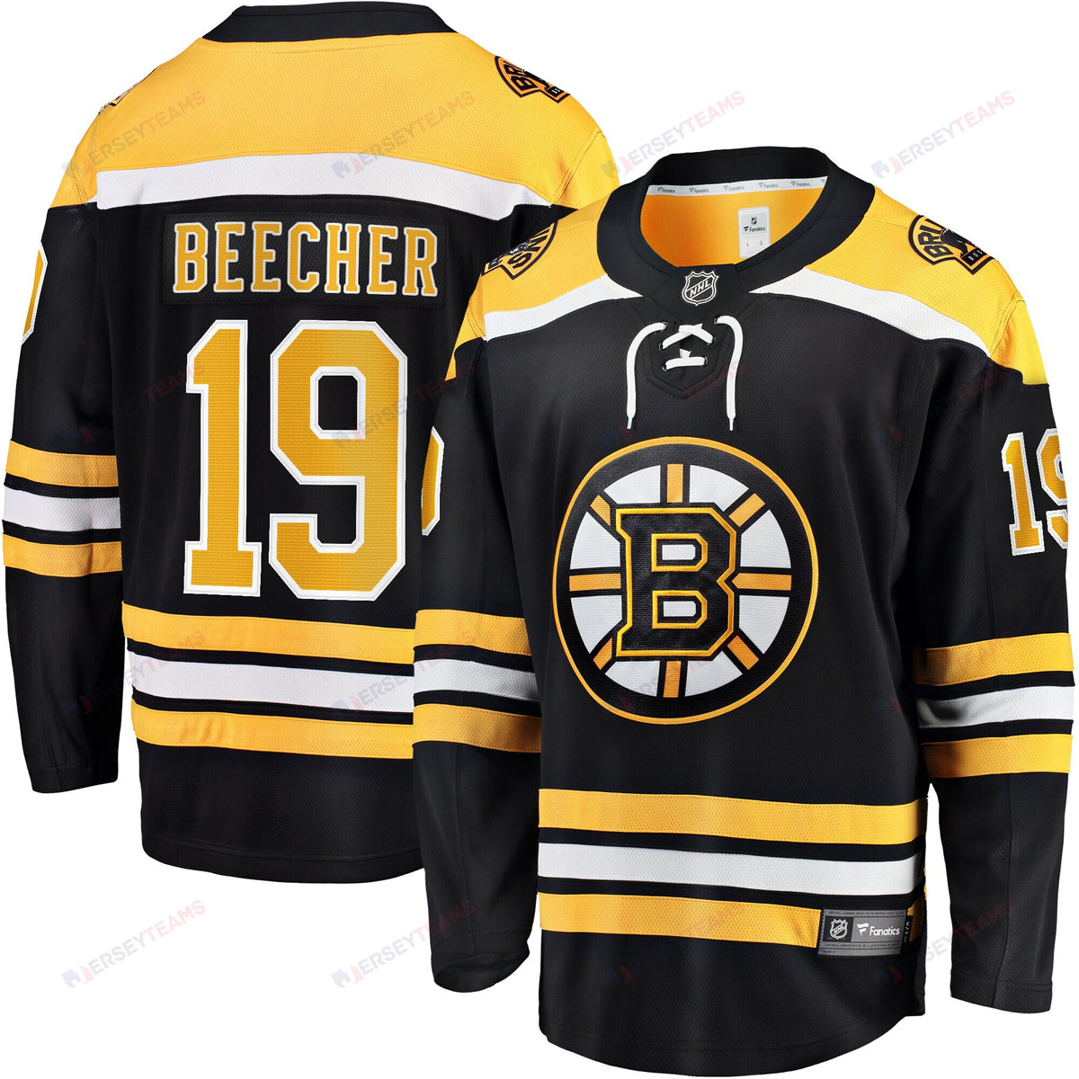 John Beecher 19 Boston Bruins Breakaway Home Jersey - Men, Black
