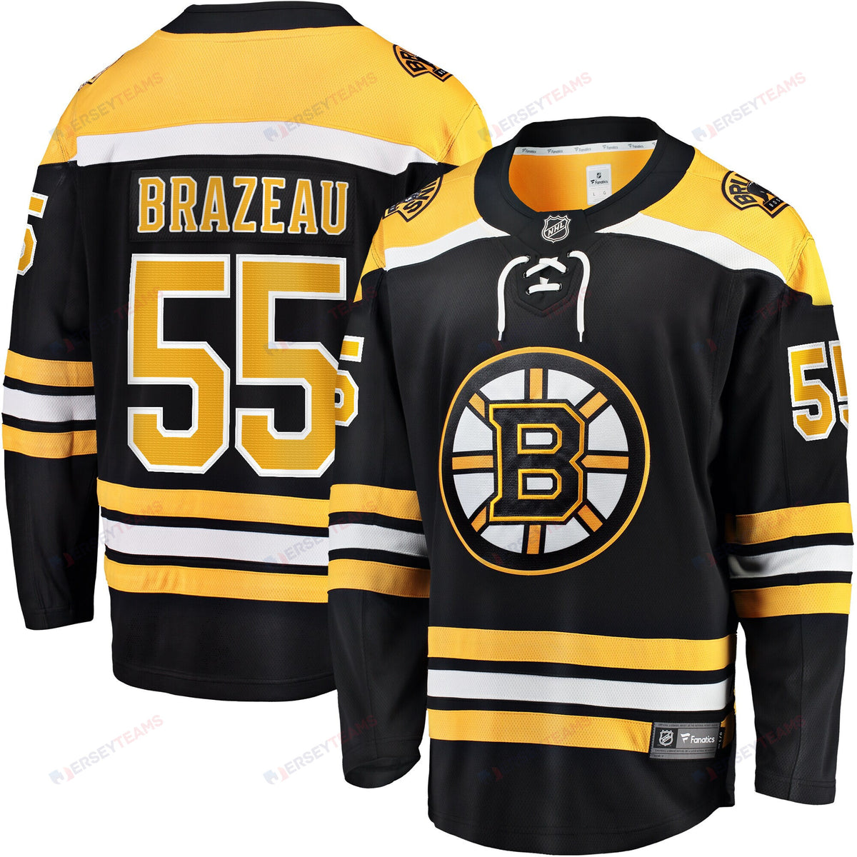 Justin Brazeau 55 Boston Bruins Breakaway Home Jersey - Men, Black