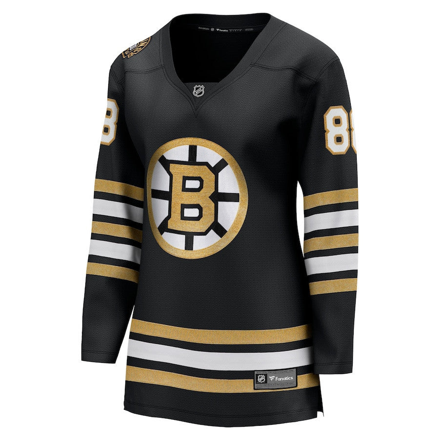 David Pastrnak 88 Boston Bruins Women's 100th Anniversary Breakaway Jersey - Women, Black