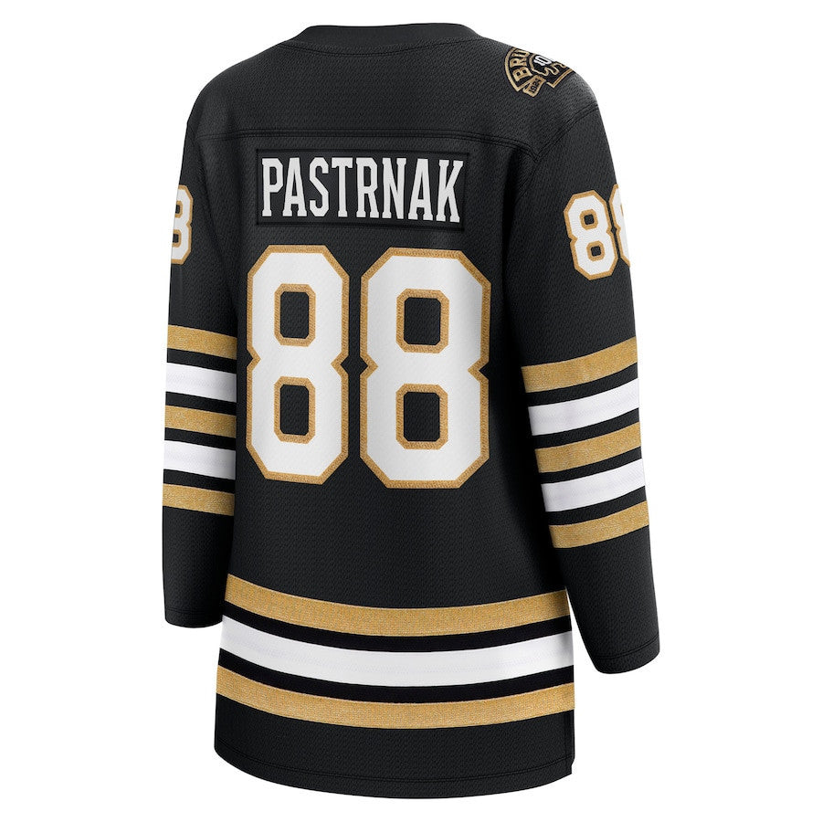 David Pastrnak 88 Boston Bruins Women's 100th Anniversary Breakaway Jersey - Women, Black