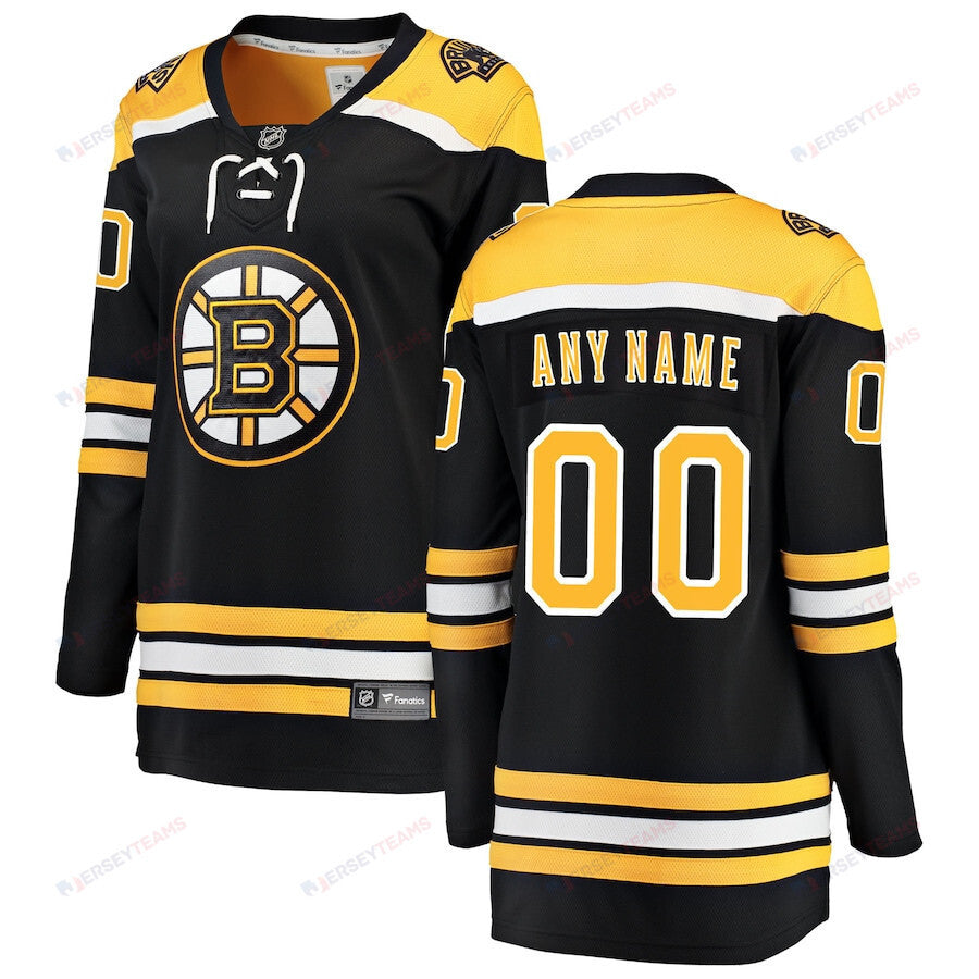 Boston Bruins Home Breakaway Custom Jersey - Women, Black