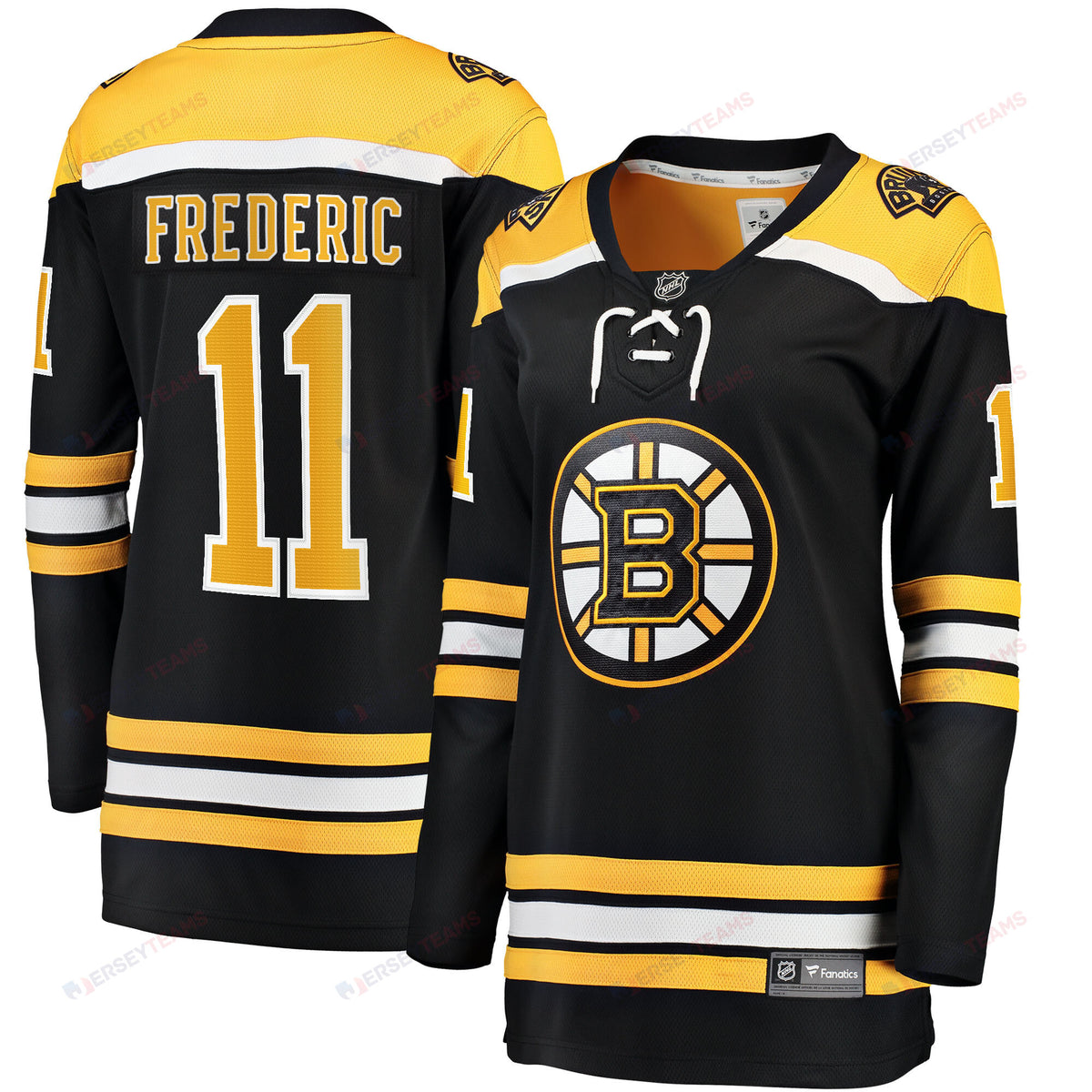 Trent Frederic 11 Boston Bruins Home Breakaway Jersey - Women, Black