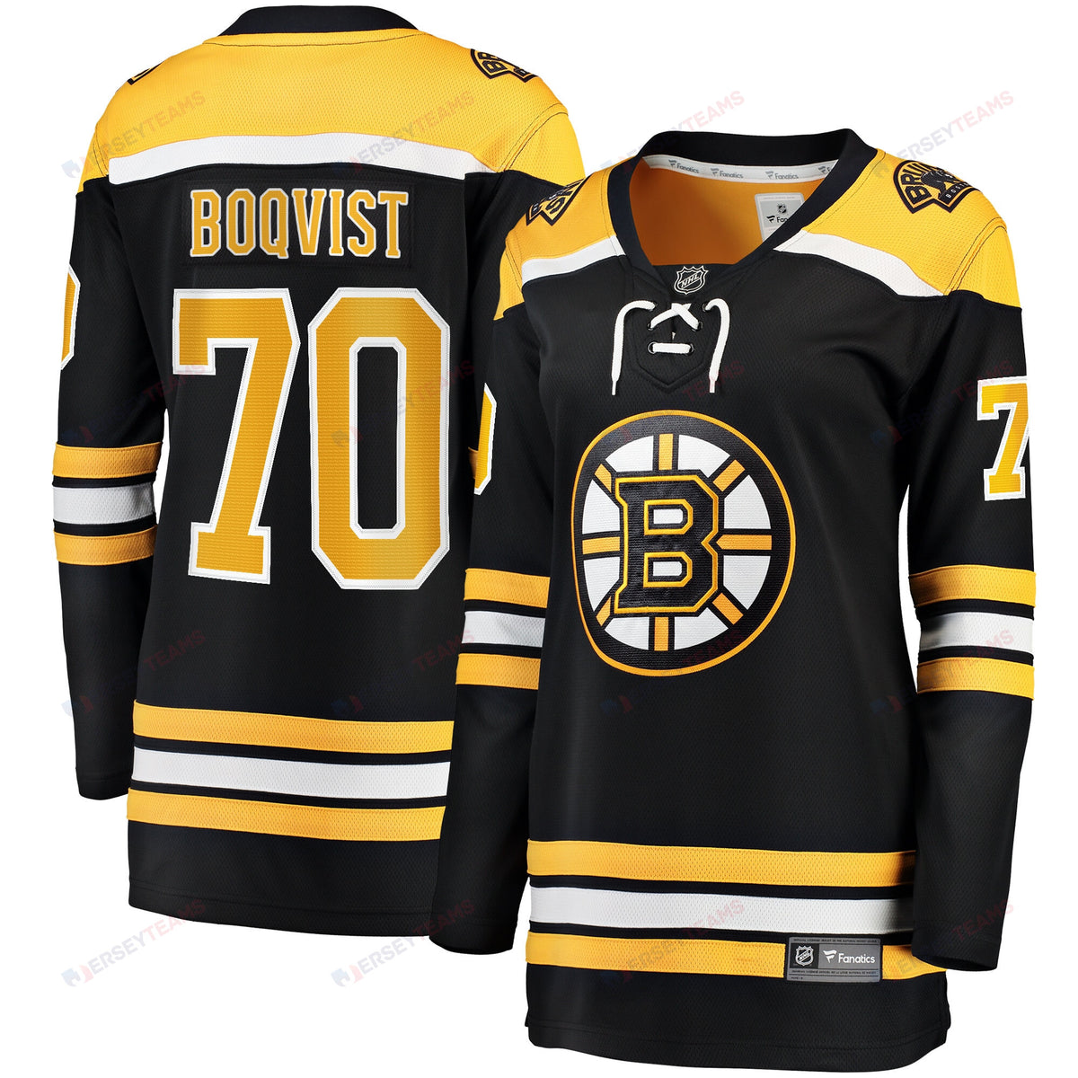 Jesper Boqvist 70 Boston Bruins Home Breakaway Jersey - Women, Black
