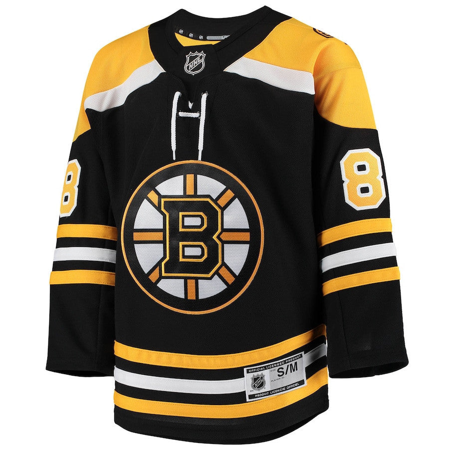 David Pastrnak 88 Boston Bruins Youth Home Jersey - Black