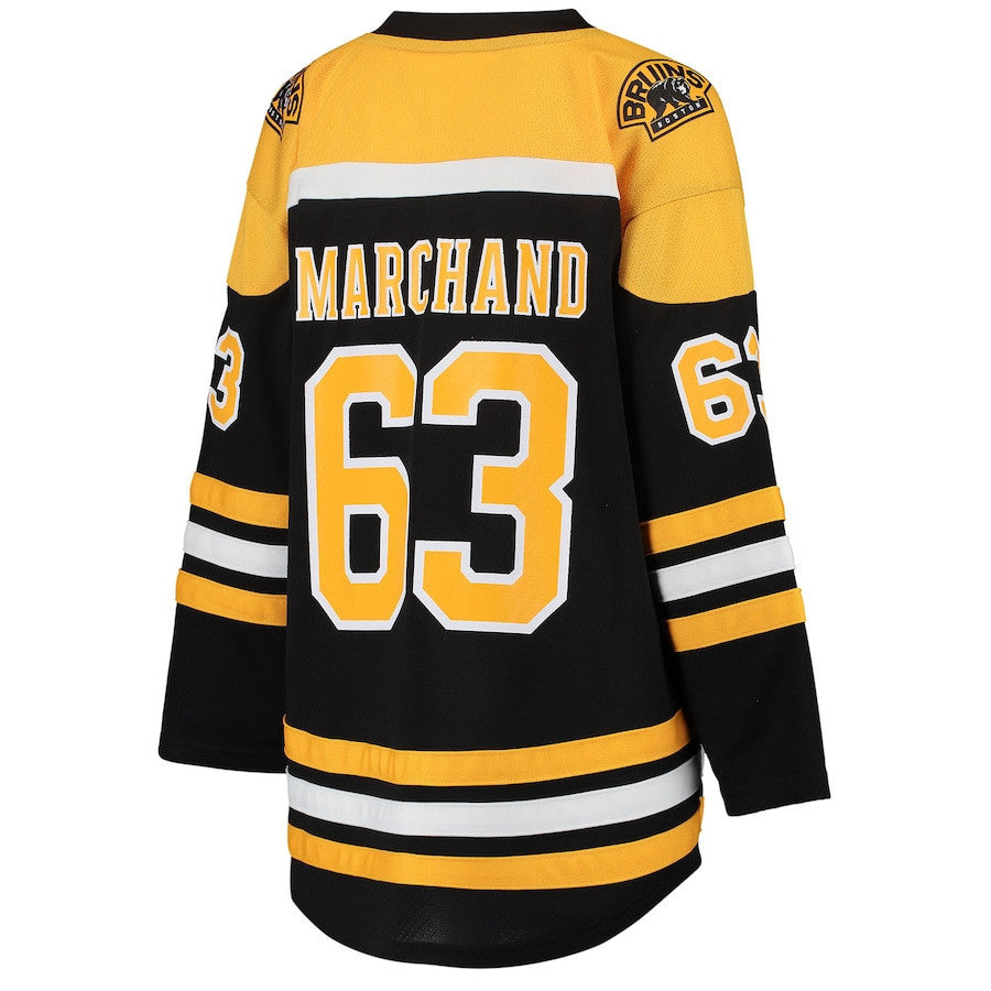 Brad Marchand 63 Boston Bruins Youth Home Jersey - Black