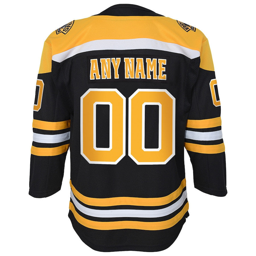 Boston Bruins Youth Home Custom Jersey - Black