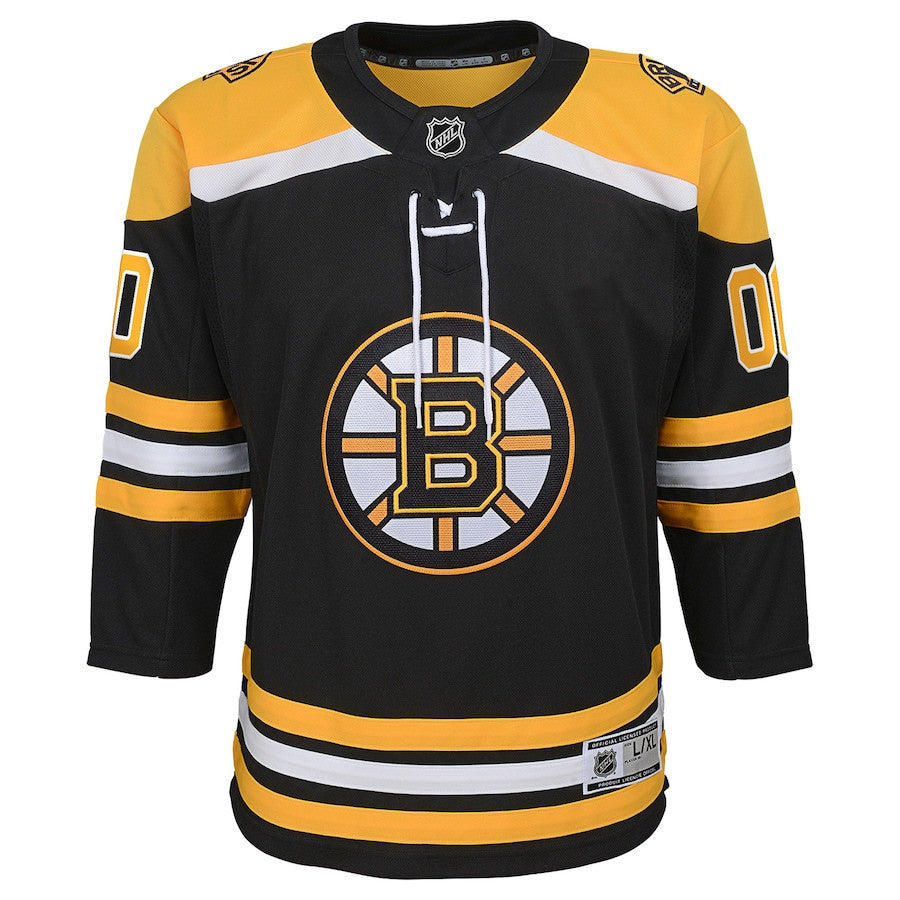 Boston Bruins Youth Home Custom Jersey - Black