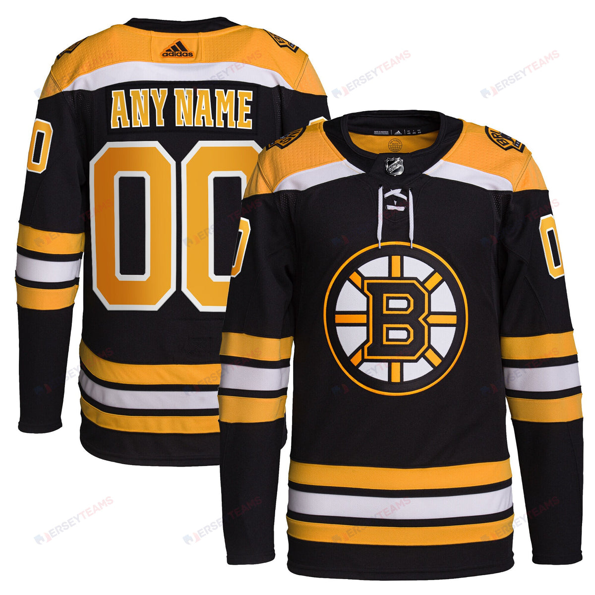 Boston Bruins Home Primegreen Custom Jersey - Men, Black