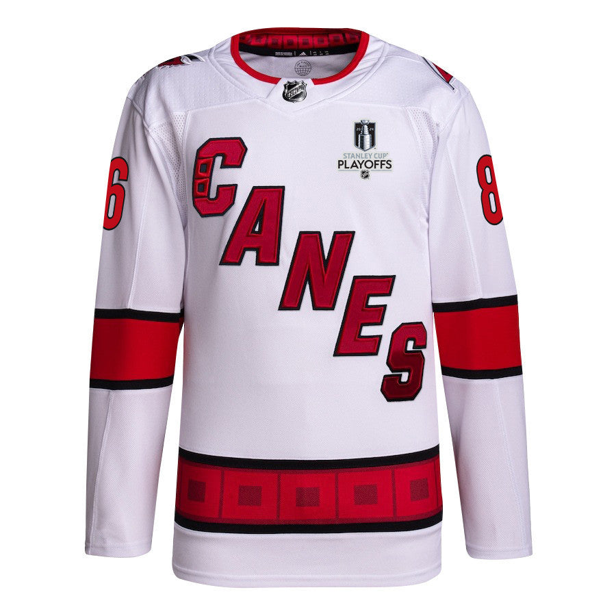 Teuvo Teravainen 86 Carolina Hurricanes 2024 NHL Playoffs Patch Away Jersey - Men, White