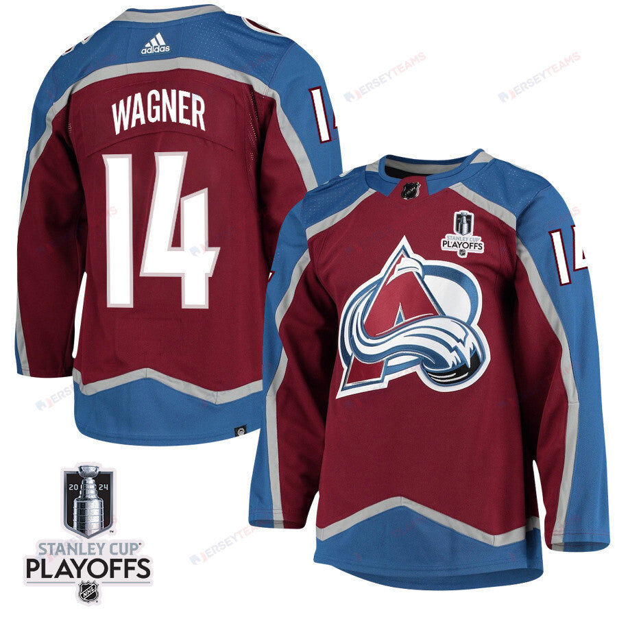 Chris Wagner 14 Colorado Avalanche 2024 NHL Playoffs Patch Home Jersey - Men