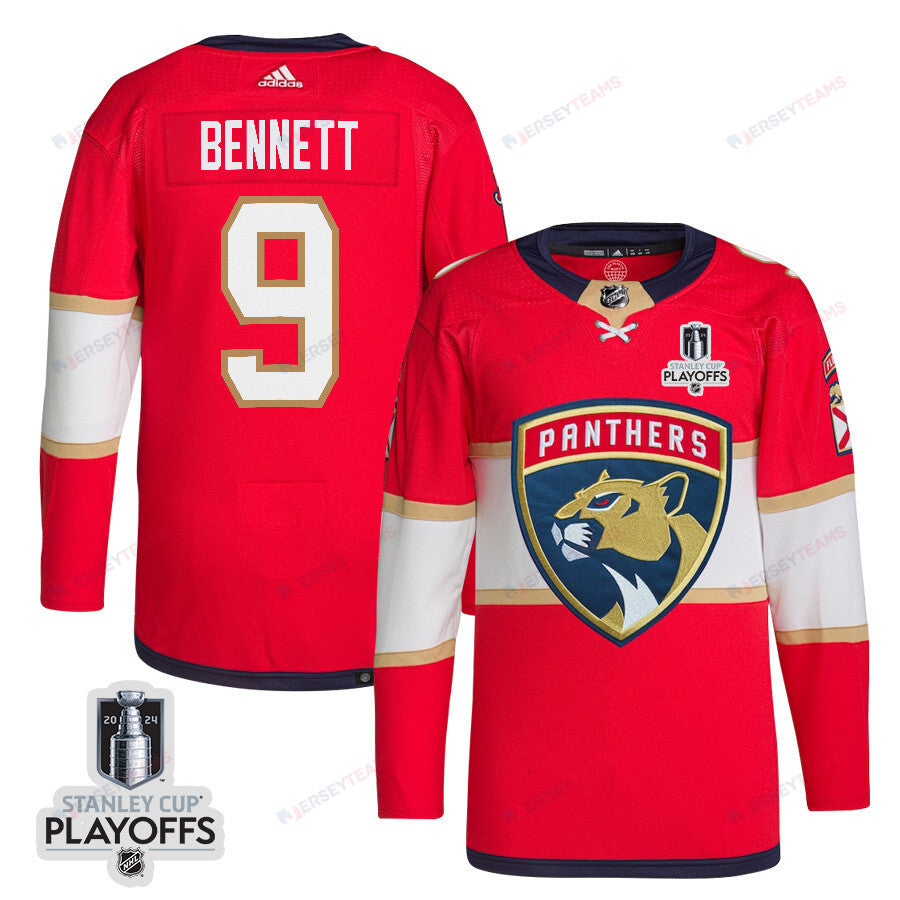 Sam Bennett 9 Florida Panthers 2024 NHL Playoffs Patch Home Jersey - Men, Red