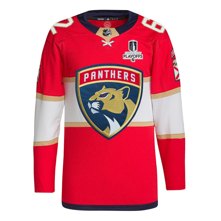 Brandon Montour 62 Florida Panthers 2024 NHL Playoffs Patch Home Jersey - Men, Red
