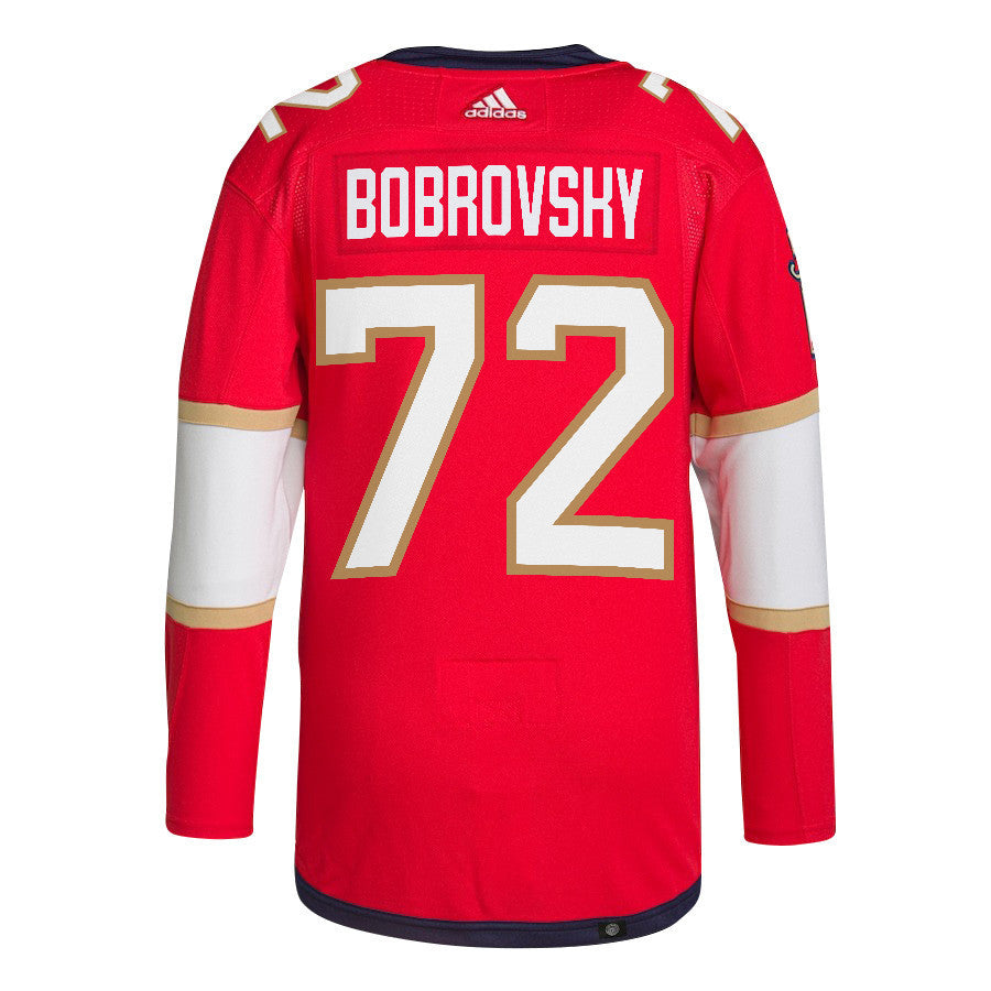 Sergei Bobrovsky 72 Florida Panthers 2024 NHL Playoffs Patch Home Jersey - Men, Red