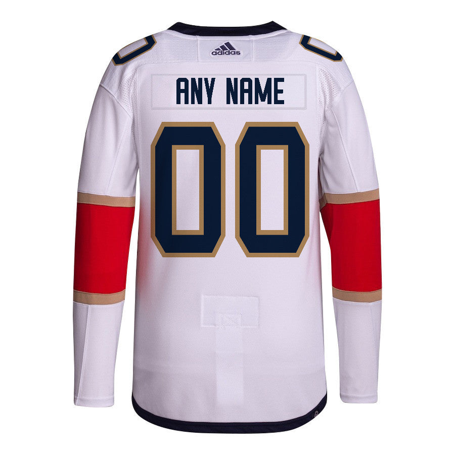Florida Panthers 2024 NHL Playoffs Patch Away Jersey Customized - Men, White