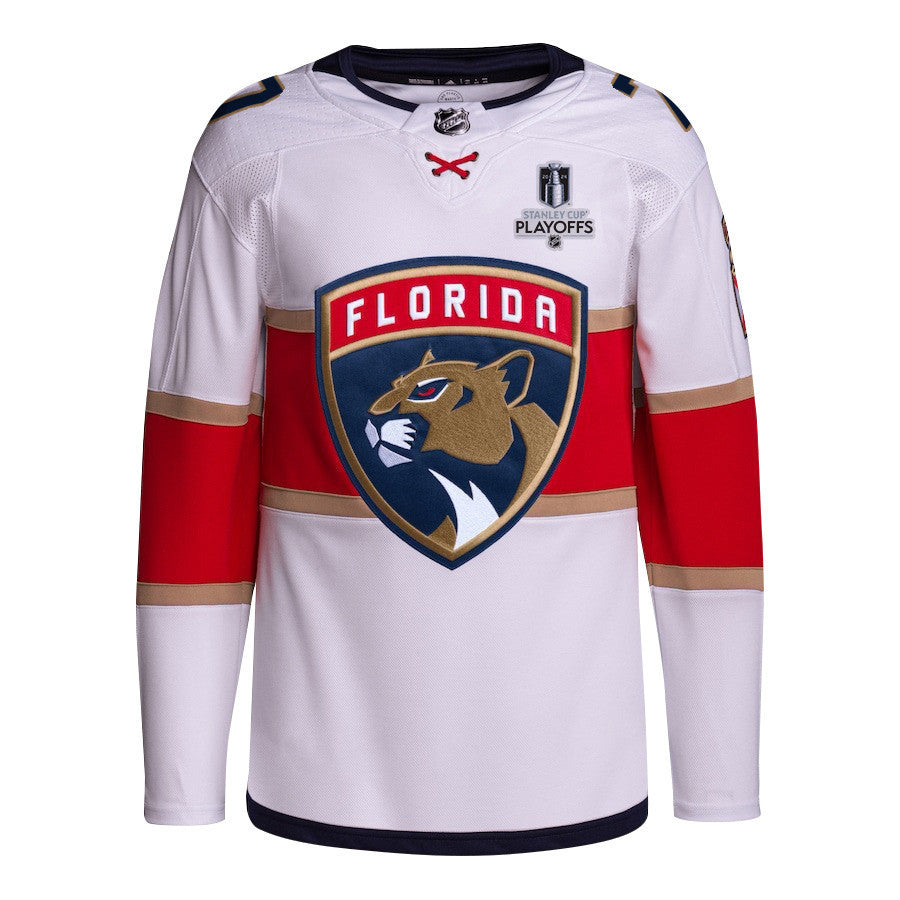Niko Mikkola 77 Florida Panthers 2024 NHL Playoffs Patch Away Jersey Customized - Men, White
