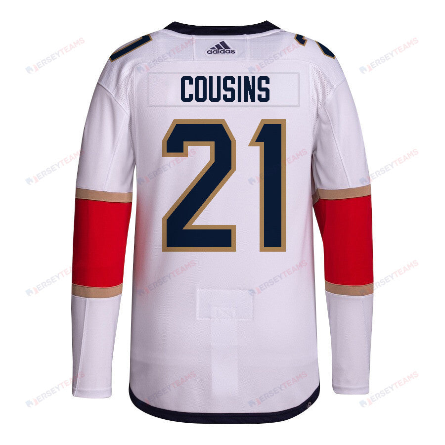 Nick Cousins 21 Florida Panthers 2024 NHL Playoffs Patch Away Jersey Customized - Men, White