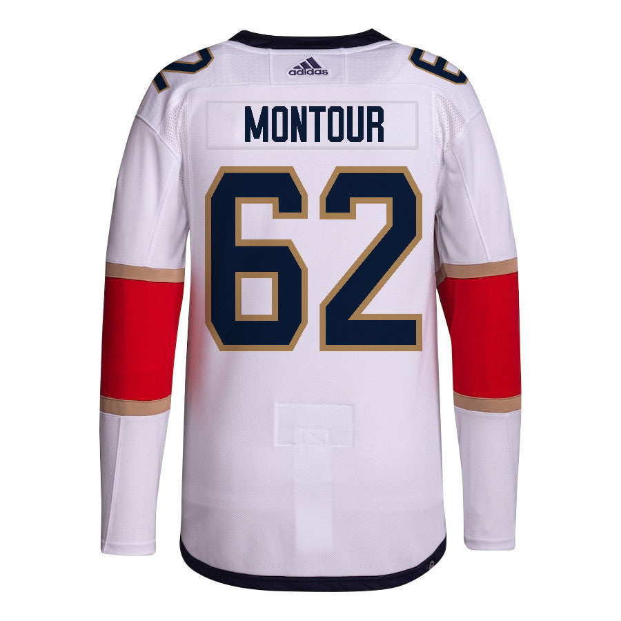 Brandon Montour 62 Florida Panthers 2024 NHL Playoffs Patch Away Jersey Customized - Men, White