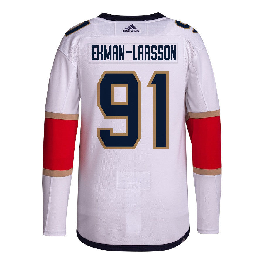 Oliver Ekman-Larsson 91 Florida Panthers 2024 NHL Playoffs Patch Away Jersey Customized - Men, White