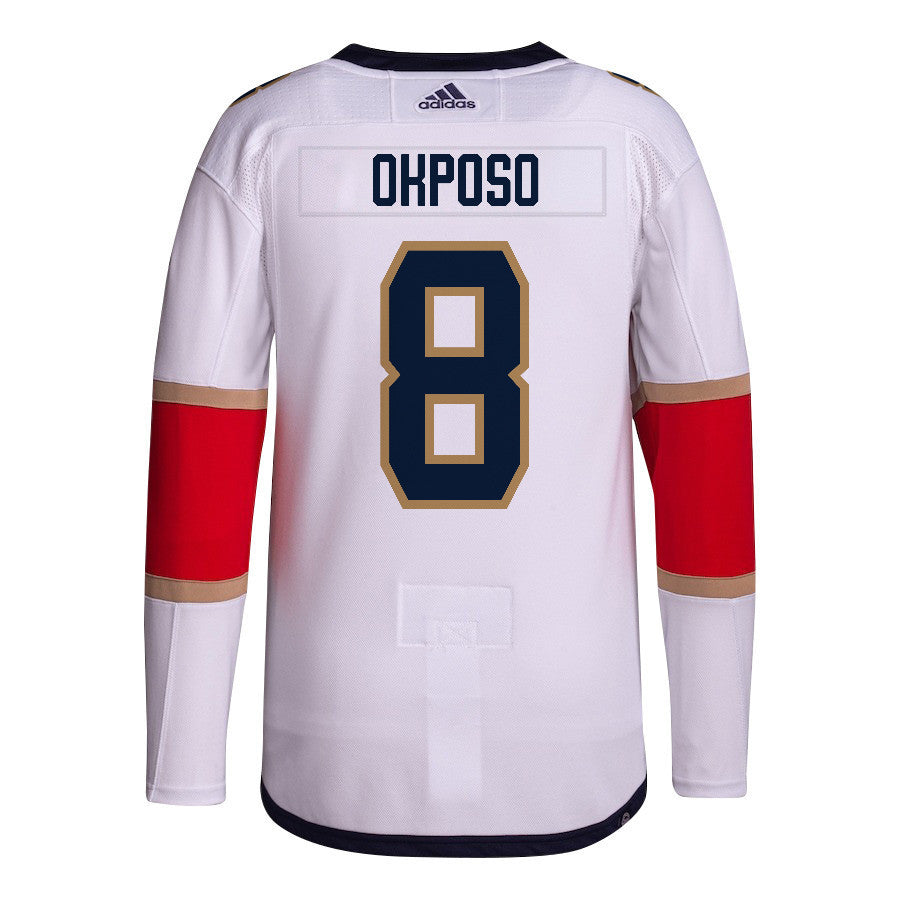 Kyle Okposo 8 Florida Panthers 2024 NHL Playoffs Patch Away Jersey Customized - Men, White