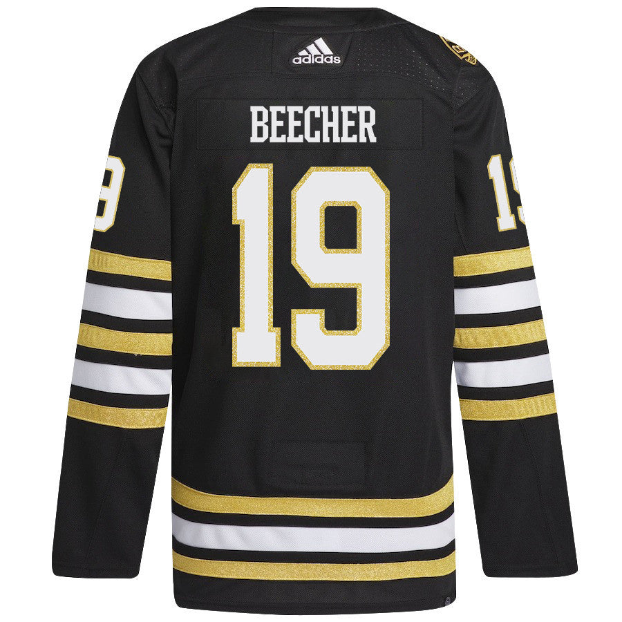 John Beecher 19 Boston Bruins 2024 NHL Playoffs Patch Home Jersey - Men, Black