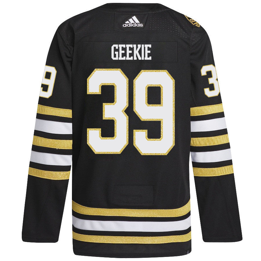 Morgan Geekie 39 Boston Bruins 2024 NHL Playoffs Patch Home Jersey - Men, Black