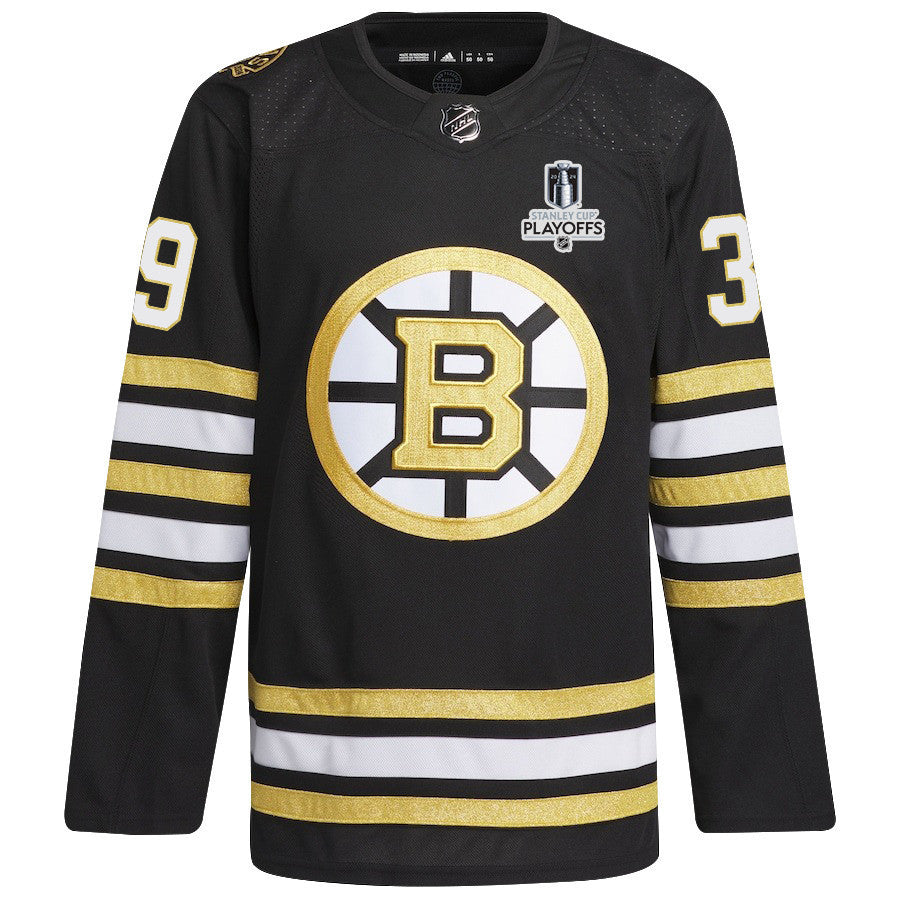 Morgan Geekie 39 Boston Bruins 2024 NHL Playoffs Patch Home Jersey - Men, Black