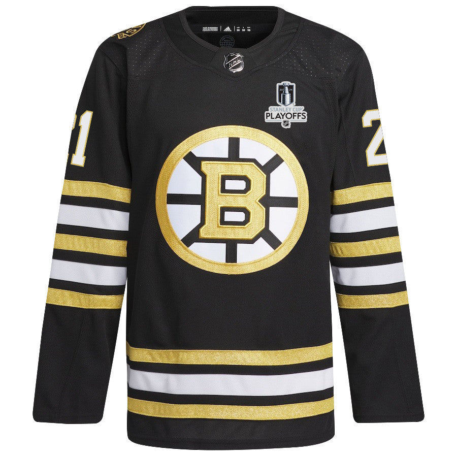 James van Riemsdyk 21 Boston Bruins 2024 NHL Playoffs Patch Home Jersey - Men, Black