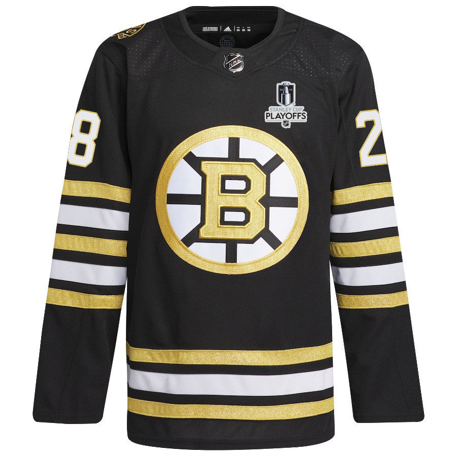 Derek Forbort 28 Boston Bruins 2024 NHL Playoffs Patch Home Jersey - Men, Black