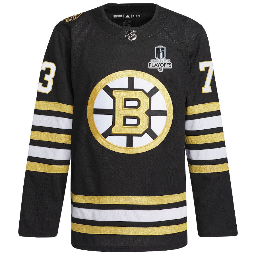 Charlie McAvoy 73 Boston Bruins 2024 NHL Playoffs Patch Home Jersey - Men, Black