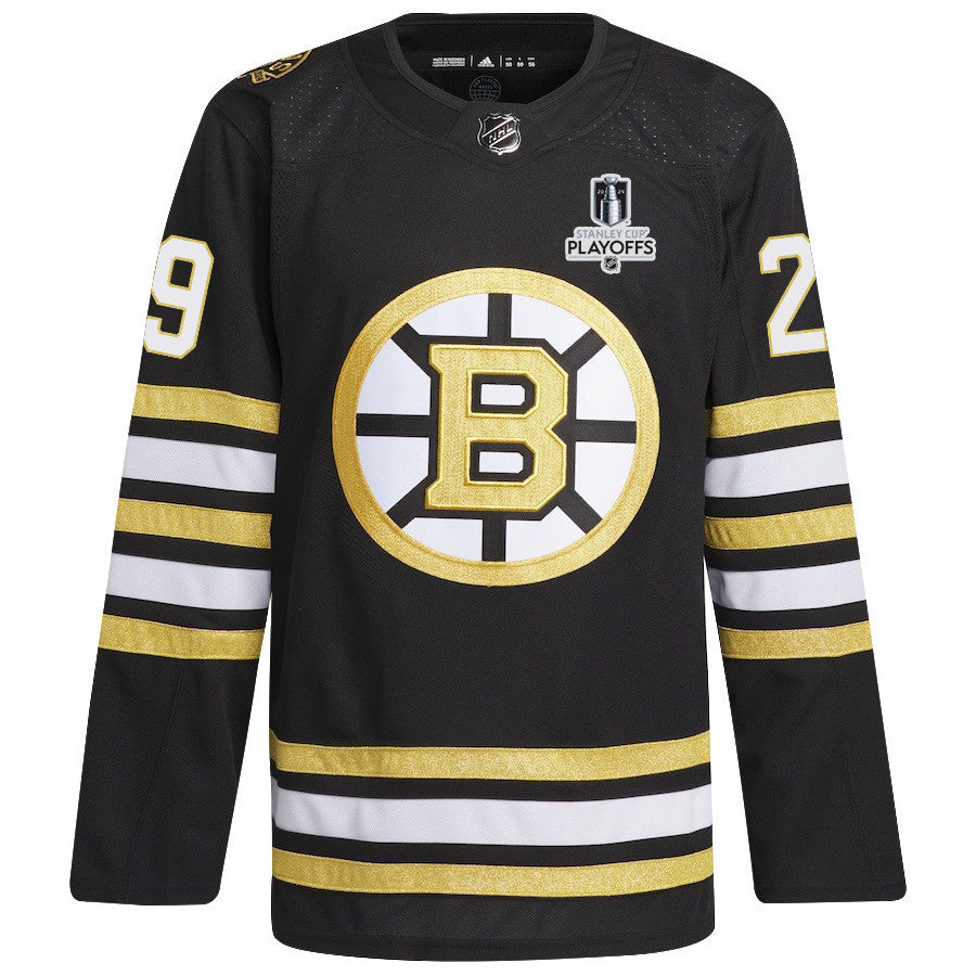 Parker Wotherspoon 29 Boston Bruins 2024 NHL Playoffs Patch Home Jersey - Men, Black