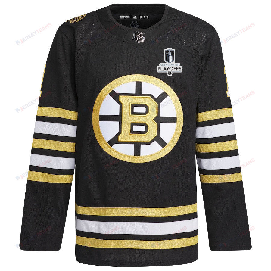 Jeremy Swayman 1 Boston Bruins 2024 NHL Playoffs Patch Home Jersey - Men, Black