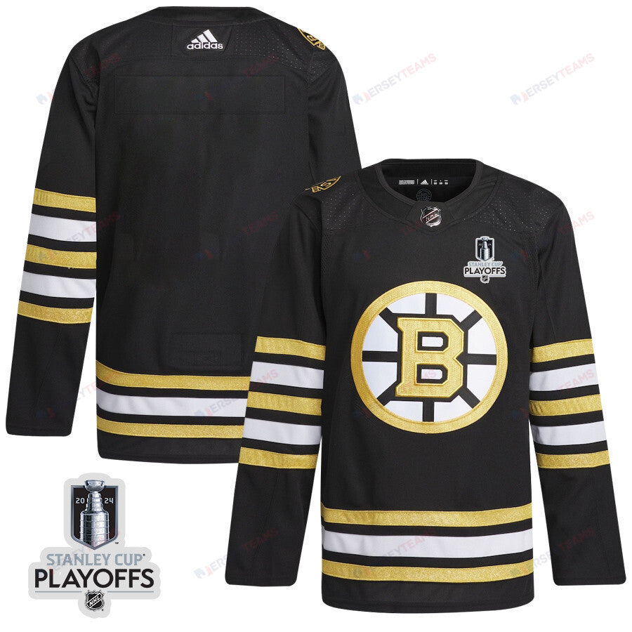 Boston Bruins 2024 NHL Playoffs Patch Home Jersey - Men, Black