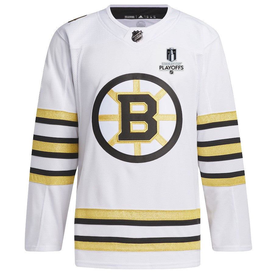Boston Bruins 2024 NHL Playoffs Patch Away Jersey - Men, White
