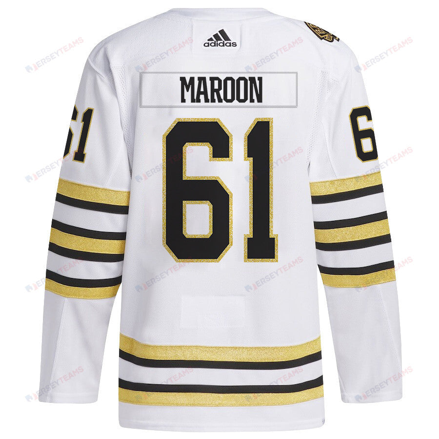 Pat Maroon 61 Boston Bruins 2024 NHL Playoffs Patch Away Jersey - Men, White