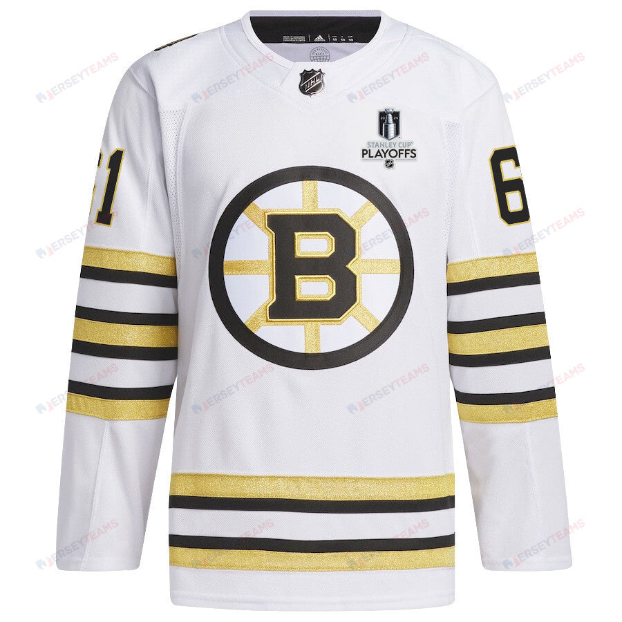 Pat Maroon 61 Boston Bruins 2024 NHL Playoffs Patch Away Jersey - Men, White