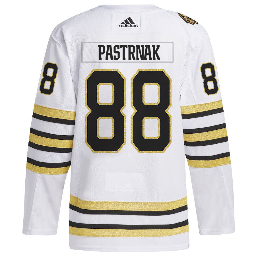 David Pastrnak 88 Boston Bruins 2024 NHL Playoffs Patch Away Jersey - Men, White