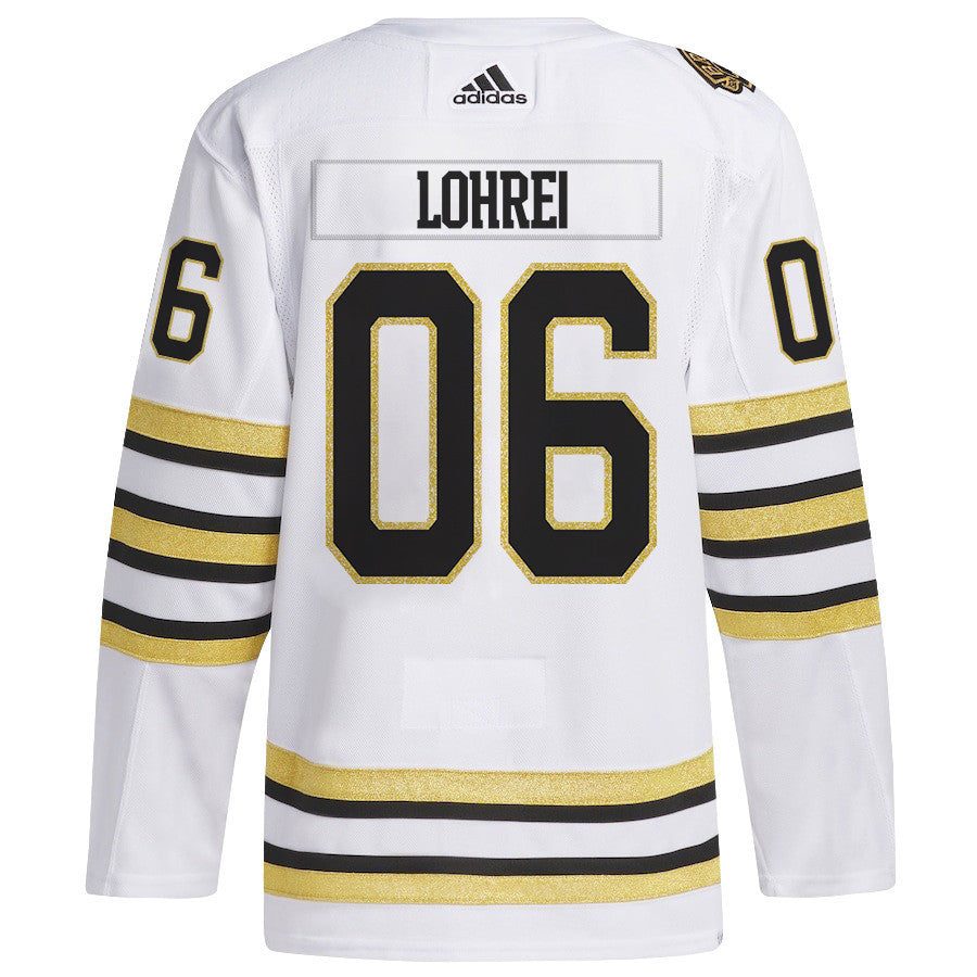 Mason Lohrei 6 Boston Bruins 2024 NHL Playoffs Patch Away Jersey - Men, White