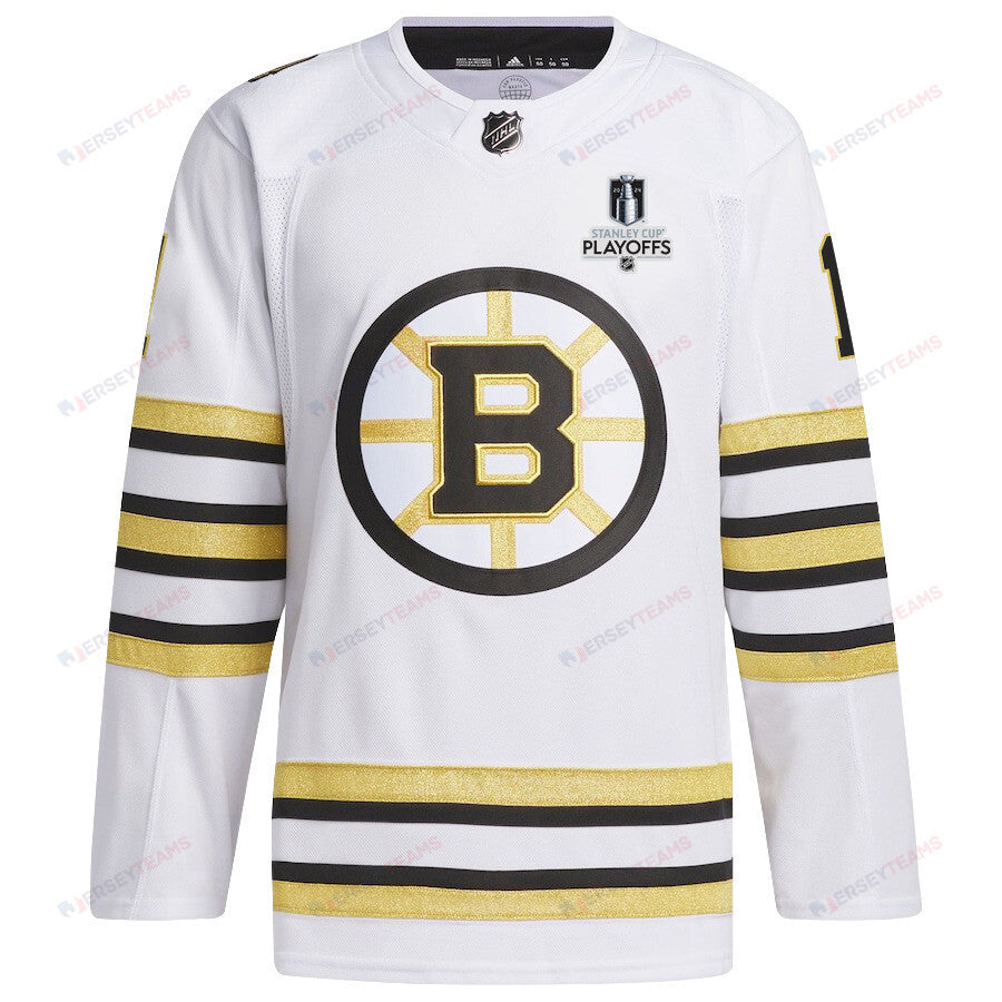Jeremy Swayman 1 Boston Bruins 2024 NHL Playoffs Patch Away Jersey - Men, White