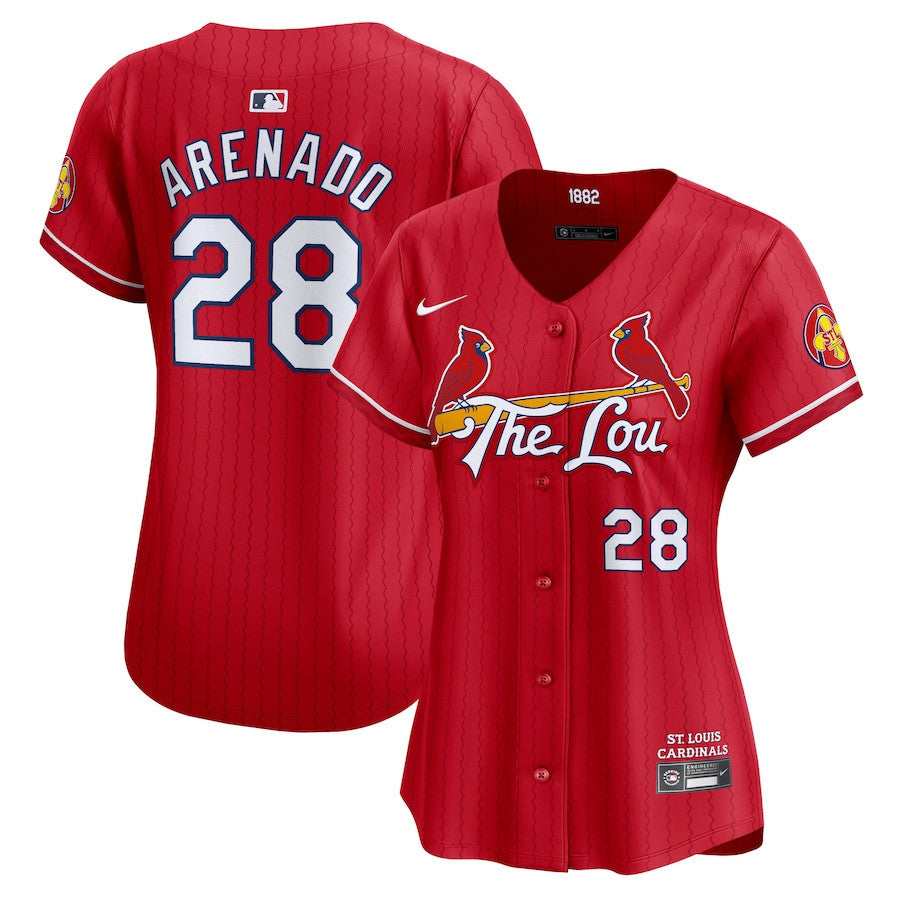 Nolan Arenado 28 St. Louis Cardinals 2024 City Connect Limited Women Jersey - Red
