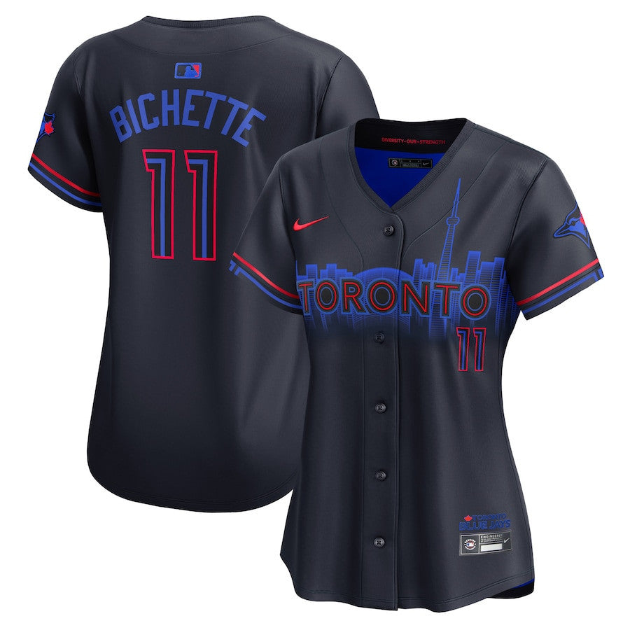 Bo Bichette 11 Toronto Blue Jays 2024 City Connect Limited Women Jersey - Navy