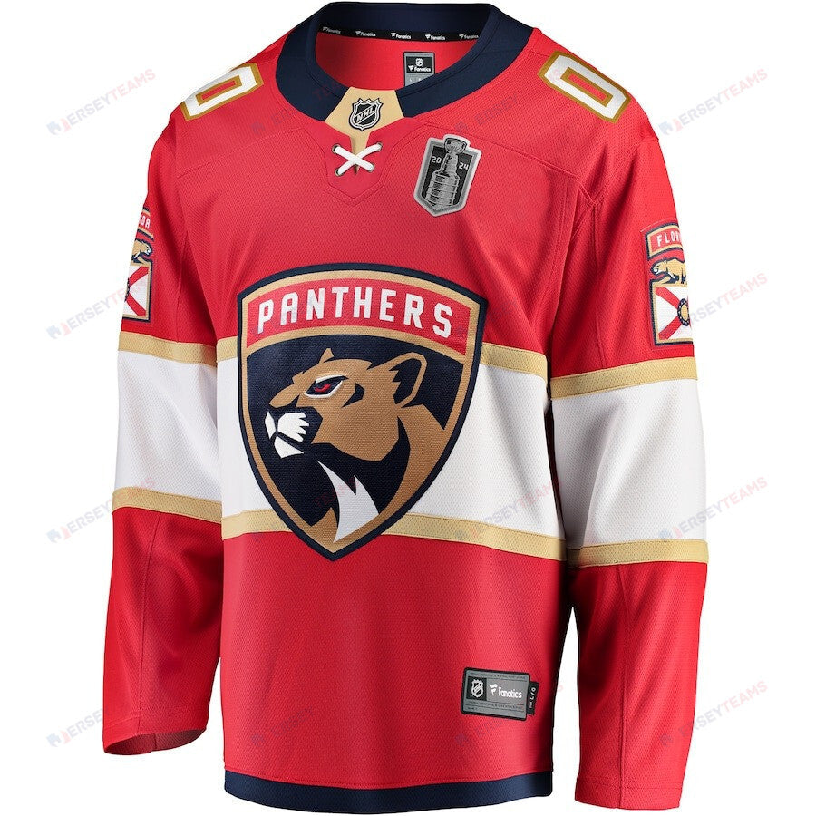 Florida Panthers 2024 Stanley Cup Final Home Breakaway Custom Name Jersey - Red