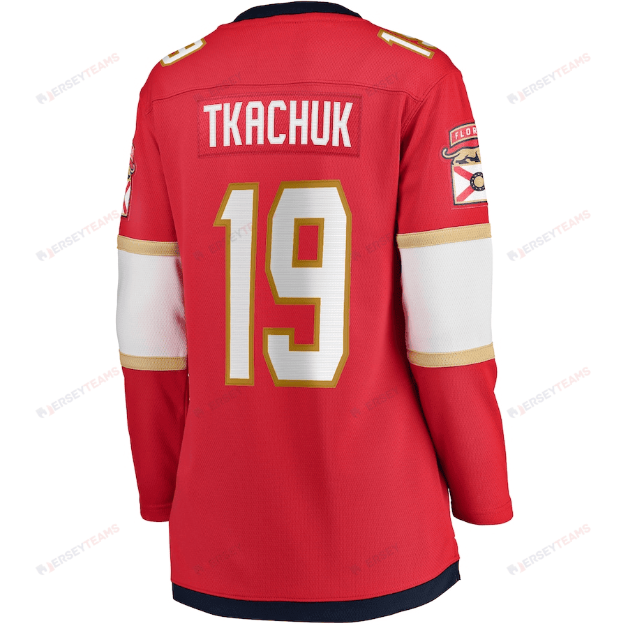 Matthew Tkachuk 19 Florida Panthers 2024 Stanley Cup Final Home Breakaway Player Jersey - Red, Women