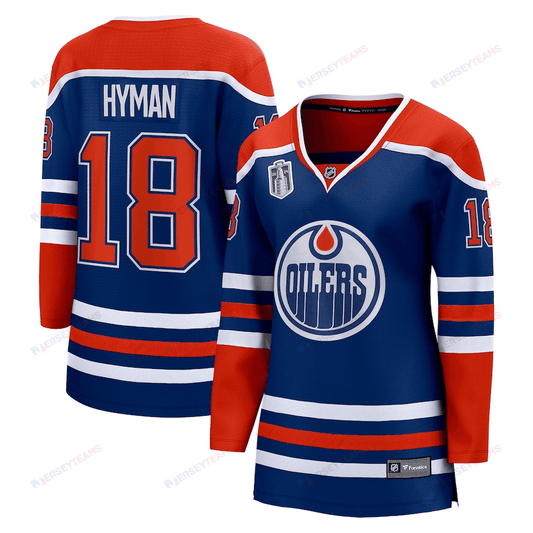Zach Hyman 18 Edmonton Oilers 2024 Stanley Cup Final Home Breakaway Player Jersey - Royal, Women