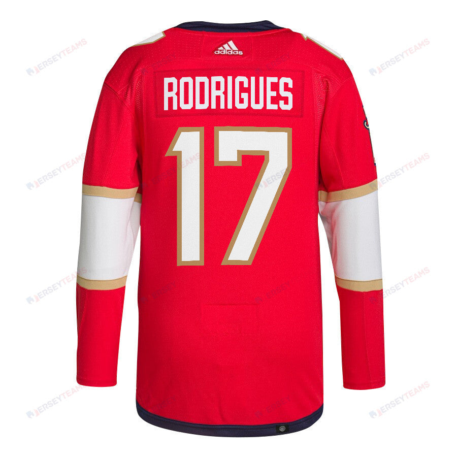 Evan Rodrigues 17 Florida Panthers 2024 STANLEY CUP Final Home Breakaway Jersey - Men, Red